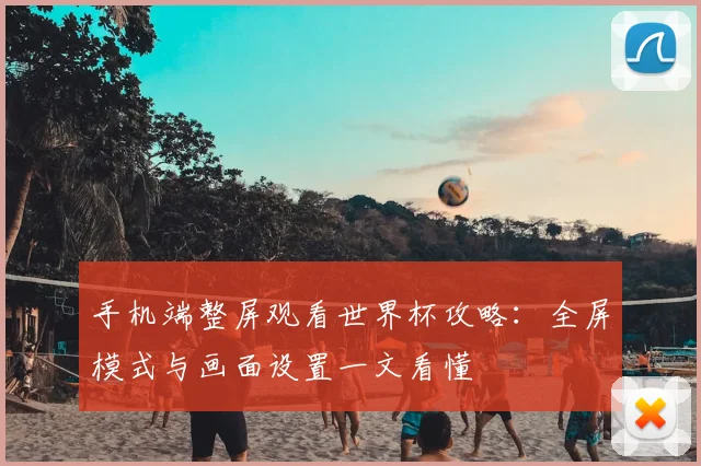 手机端整屏观看世界杯攻略:全屏模式与画面设置一文看懂